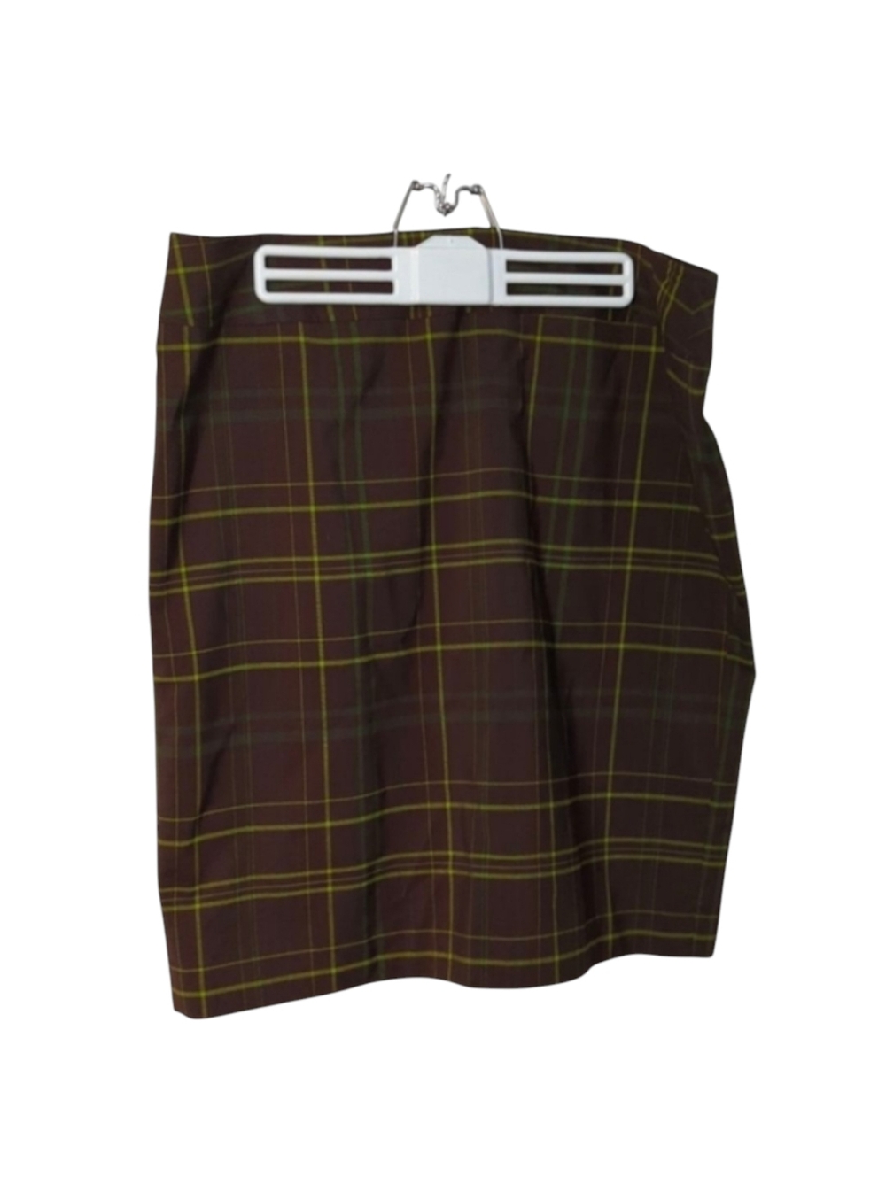 Cato Brown & Green Plaid Straight Mid-Length Skirt Size 14
